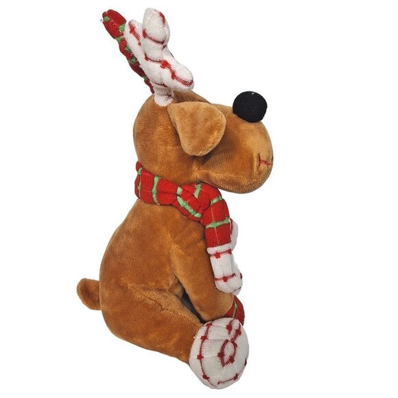 Nanco Reindeer Christmas Patchwork Scarf Plush Stuffed Animal 10" - Picture 2 of 6